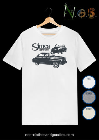 unisex t-shirt Simca rounded large 1954 av/ar graphic