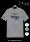 Simca rounded unisex t-shirt large large graphic blue