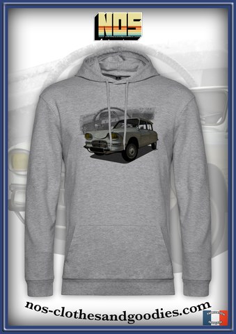 sweat capuche unisex Citroën Ami 6 blanche tableau de bord