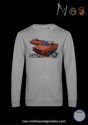 classic sweatshirt VW caddy orange coat of arms front/rear