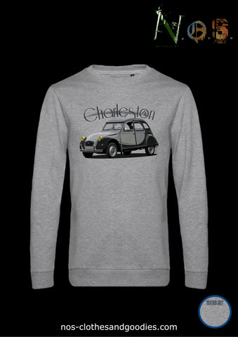 classic Citroën 2cv Charleston gray chevron sweatshirt