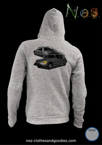 Citroën DS 21 Pallas front/rear unisex hooded zip sweatshirt