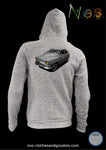Sweat shirt zip capuche unisex Simca Aronde elysee grise 1959
