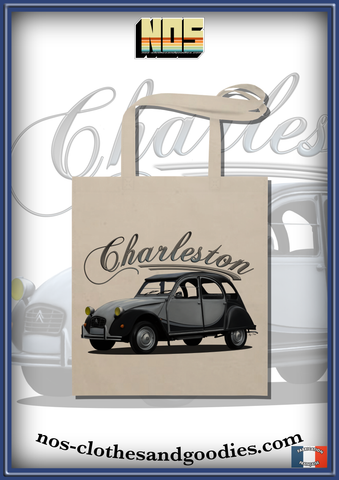 tote bag citroën 2cv charleston grise