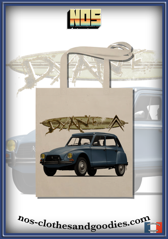 tote bag Citroën Dyane bleue 1981