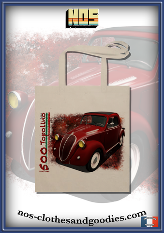 tote bag Fiat topolino 500A rouge