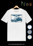 tee shirt unisex VW cox 1302 bleue "graphique"