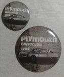 badge/magnet/porte clé décapsuleur Plymouth barracuda 1964