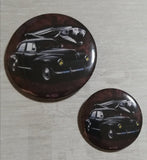 Badge/magnet/bottle opener key ring Peugeot 203 black