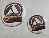 Badge / magnet / bottle opener key ring Autobianchi A112 golden 