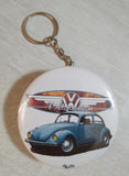 Badge/magnet/ porte clé décapsuleur VW cox 1302 bleue