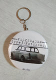 badge/magnet/bottle opener key ring VW notchback type 3 white rear