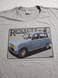 unisex t-shirt Renault 4L light blue 1964