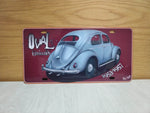 Aluminum plate US registration VW beetle oval connection 1955