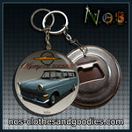 badge/magnet/porte clé décapsuleur Opel olympia P2 caravan 1962