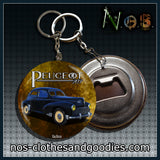Badge /Magnet/ porte clé décapsuleur Peugeot 203 berline noire