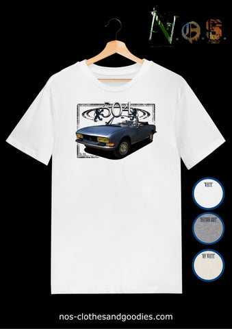 tee shirt unisex Peugeot 504 cabriolet 1974