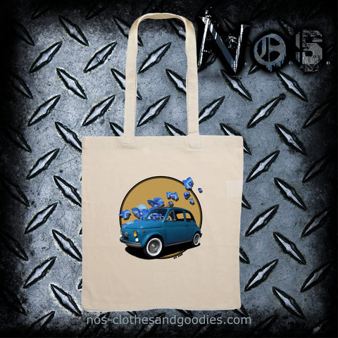 tote bag fiat 500 orchidee bleue