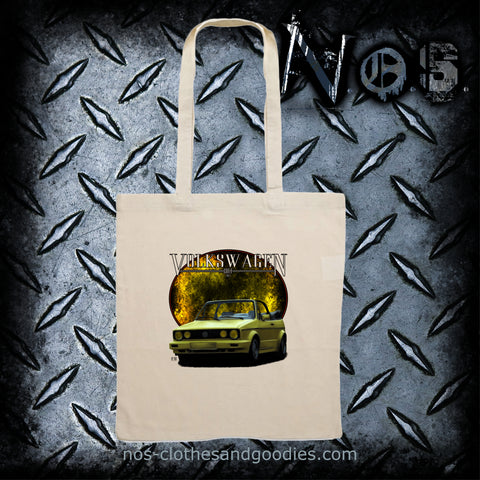 Tote bag Volkswagen Golf MK1 cabriolet jaune