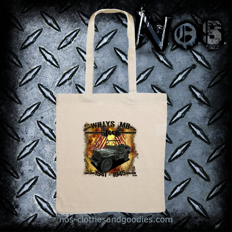 tote bag jeep willys MB 41/44 1944 usa flags