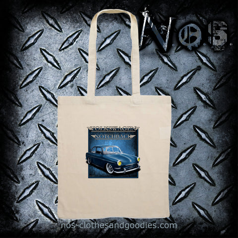Tote bag Notchback type 3 vw bleu