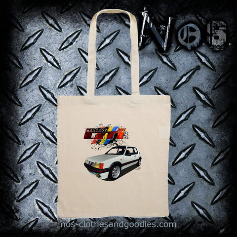 Peugeot 205 GTI white tote bag