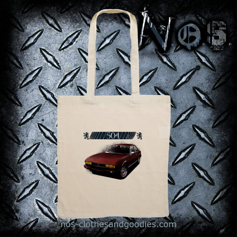 tote bag Peugeot 504 coupe red 1983