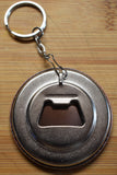 Badge/magnet/bottle opener key ring Renault 4cv three mustaches