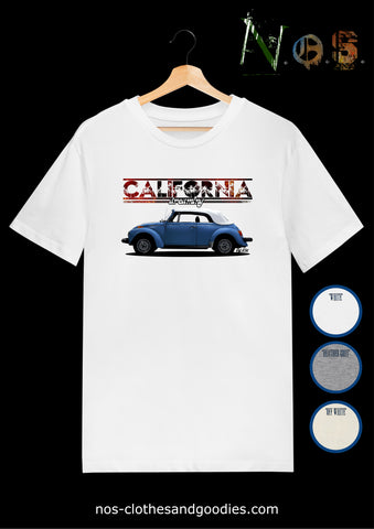 unisex t-shirt VW beetle cab 1303 usa super beetle 1979 california