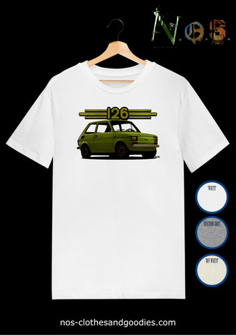 tee shirt unisex Fiat 126 verte