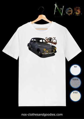 Tee-shirt unisex Peugeot 203 berline grise 1954