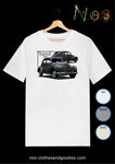 Unisex t-shirt Peugeot 203 gray 1952 front/rear