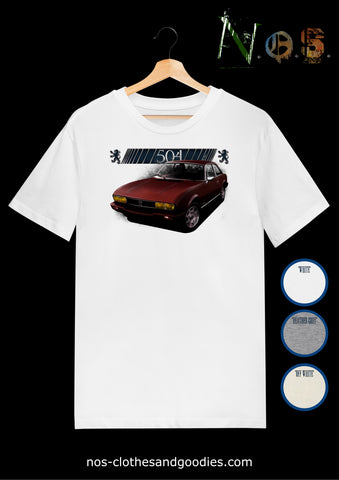 tee shirt unisex Peugeot 504 coupé rouge 1983