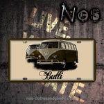 plaque immatriculation us  VW combi bulli sépia sf