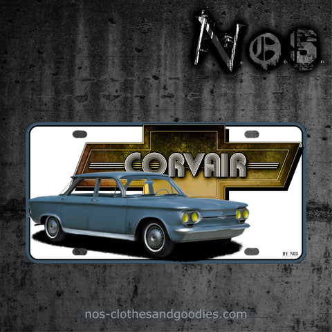 Plaque alu immatriculation us Chevrolet Corvair 1962/63