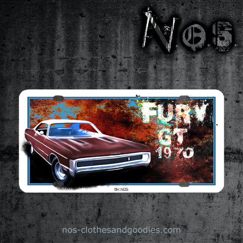 plaque immatriculation us Plymouth Fury GT 1970