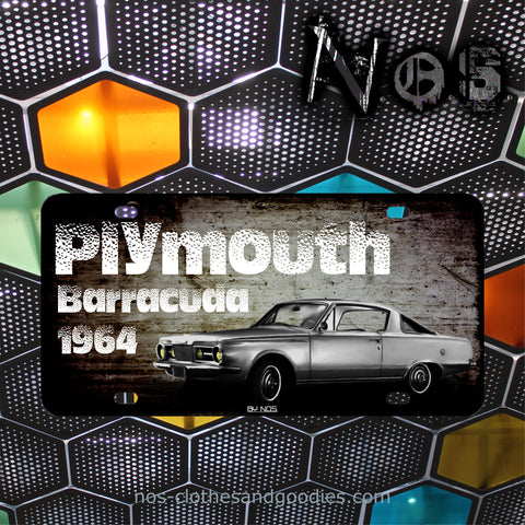 us license plate plymouth barracuda 1964
