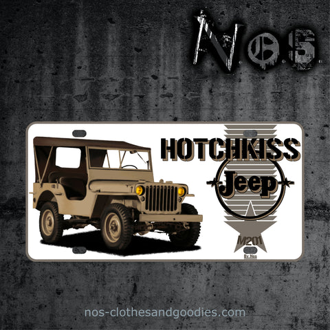 plaque alu immatriculation us Jeep hotchkiss M201 1957