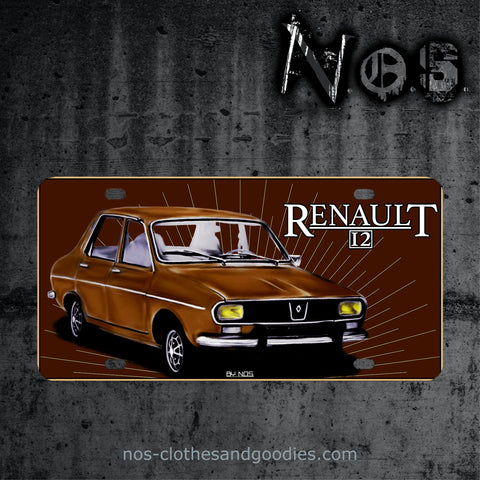plaque immatriculation us Renault R12 1973