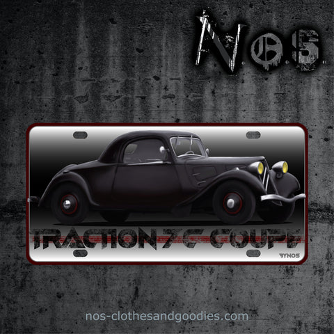 Plaque immatriculation Citroën Traction 7C 1937 noire
