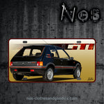 plaque déco alu immatriculation us Peugeot 205 GTI noire