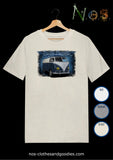 tee shirt unisex split panel bleu VW combi T1 tôlé