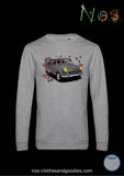 sweat classique austin mini fleur de cerisier noir et blanc