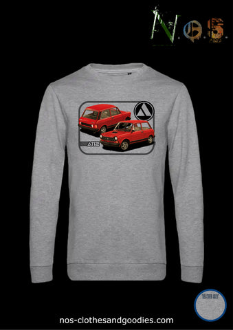 classic sweatshirt Autobianchi A112 red front/rear