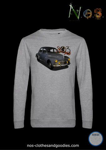classic sweatshirt Peugeot 203 gray sedan 1954