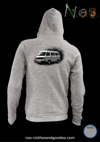 unisex hooded zip sweatshirt VW T3 campervan